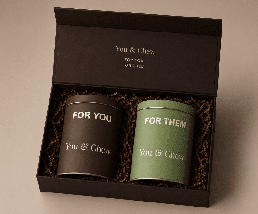 The Duo Set gift box, opened